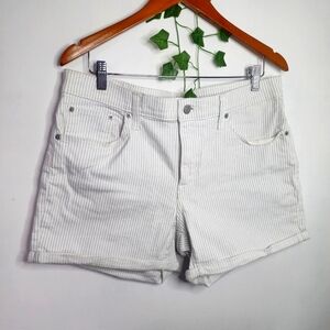 Levi's Blue and White Striped Mid Length Shorts